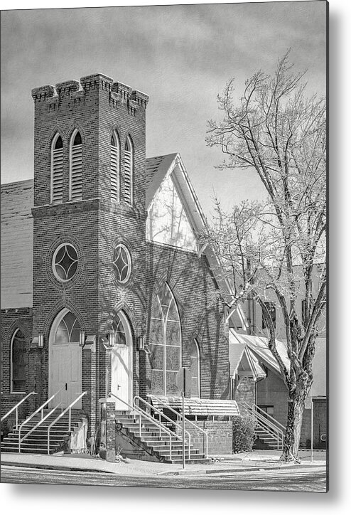 Lassen Metal Print featuring the photograph Methodist Church in Snow by The Couso Collection