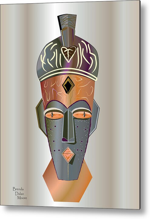 Copper Metal Print featuring the digital art Mhask I I I by Brenda Dulan Moore