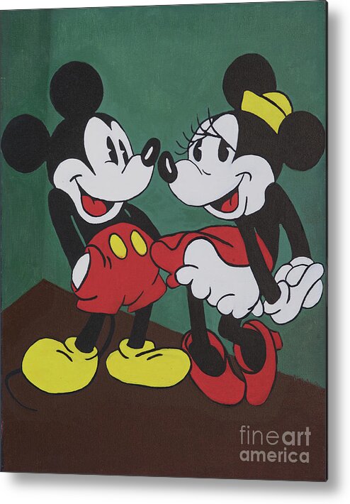 Micky Mouse Metal Print featuring the painting Mickey and Minnie by Dean Robinson