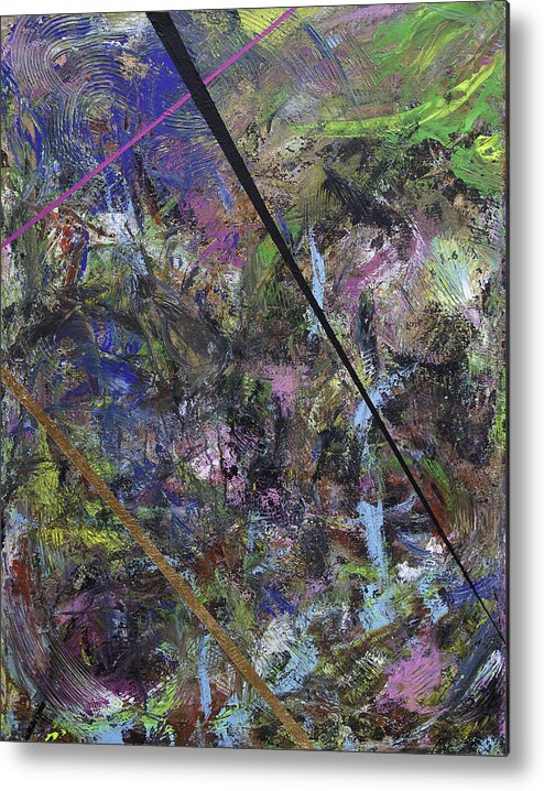 Abstract Metal Print featuring the painting Mickie Cohiba by Julius Hannah
