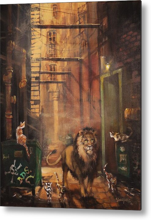 Milwaukee Lion Metal Print featuring the painting Milwaukee Lion by Tom Shropshire