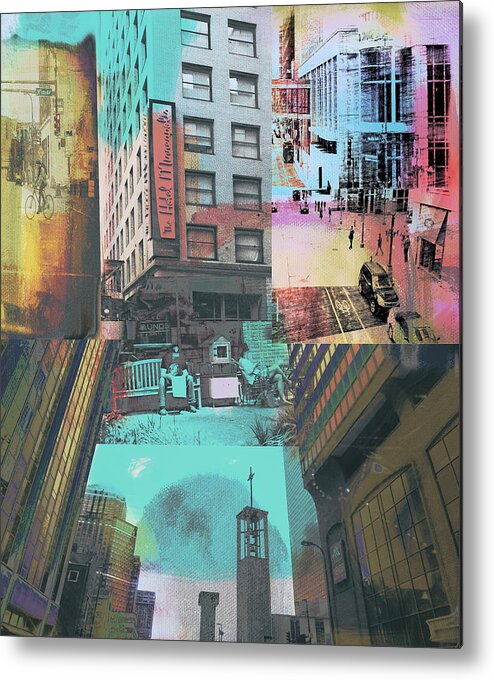 Minneapolis Collage Metal Print featuring the photograph Minneapolis City Life by Susan Stone