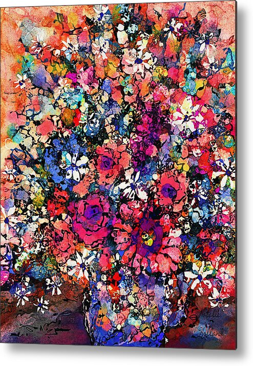 Natalie Holland Art Metal Print featuring the painting Mixed Flowers by Natalie Holland