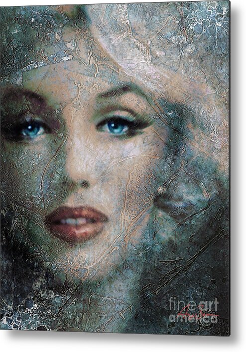 Marilyn Monroe Metal Print featuring the painting MM frozen by Angie Braun