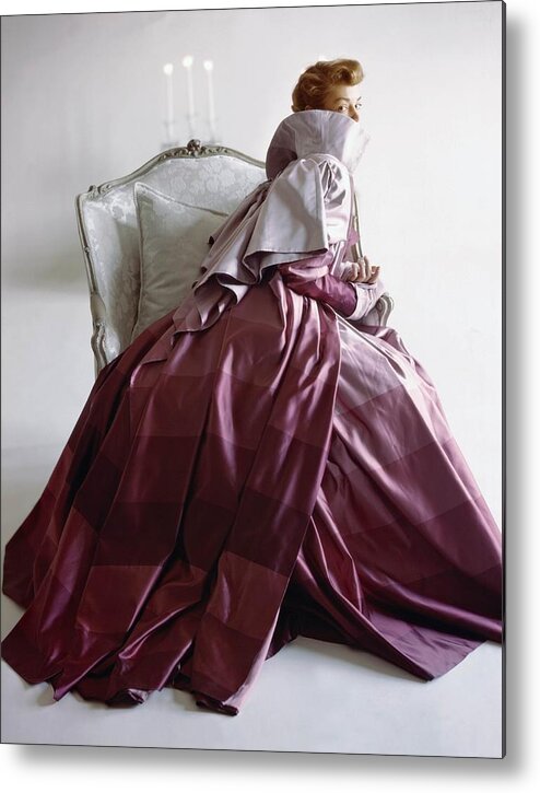 #new2022vogue Metal Print featuring the photograph Model In Mauve Adrian Coat by Horst P Horst