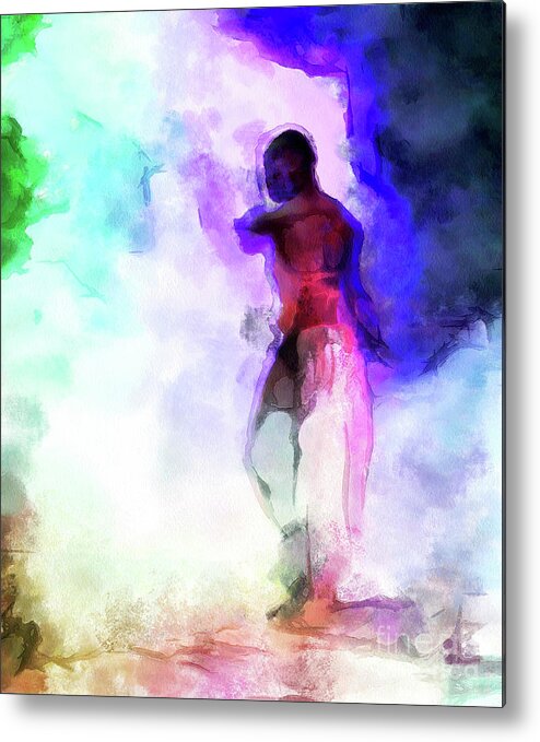 Cedric Hampton Metal Print featuring the photograph Moment In Blue - African Dancer by Cedric Hampton