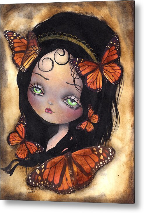 Butterflies Metal Print featuring the painting Monarca by Abril Andrade