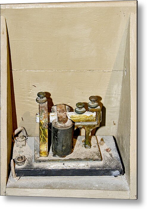 Vintage Metal Print featuring the photograph Morse Code in Key West by Bob Slitzan