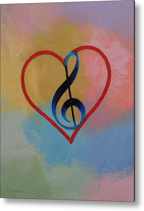 Clef Metal Print featuring the painting Music Note by Michael Creese