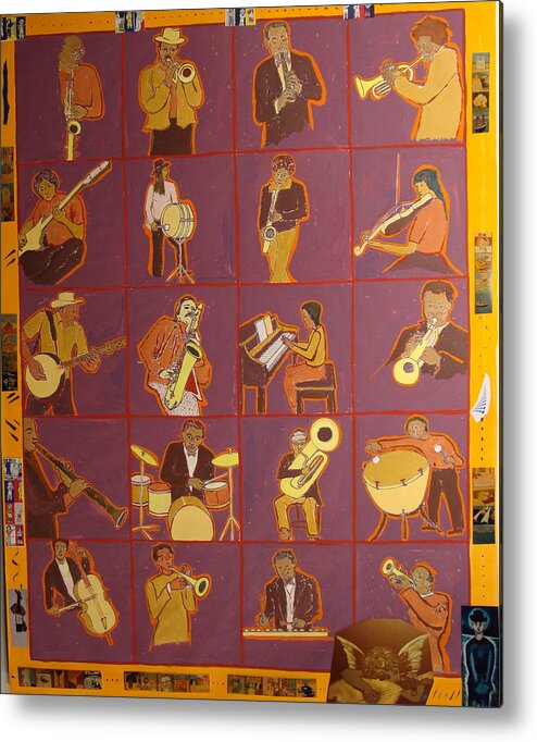  Metal Print featuring the painting Musicians fully colored by Biagio Civale
