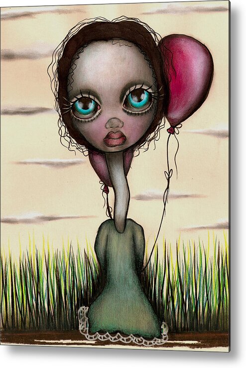 Balloon Metal Print featuring the painting My Balloon by Abril Andrade