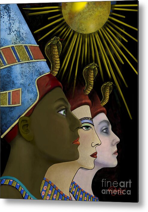Aten Metal Print featuring the digital art My Name is Nefertiti. My Name by Carol Jacobs