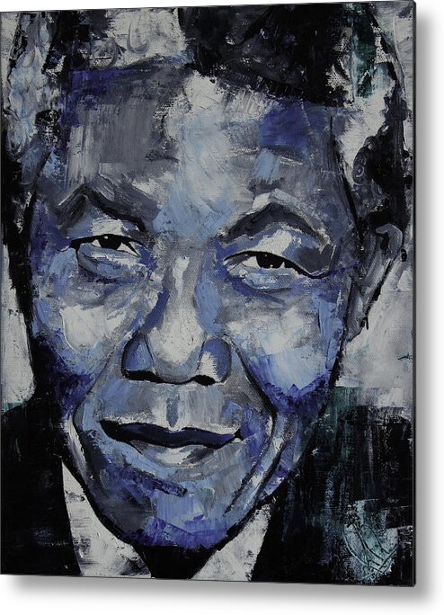 Nelson Metal Print featuring the painting Nelson Mandela III by Richard Day