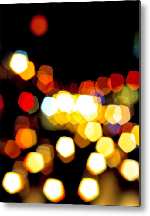 Colorful Metal Print featuring the photograph New York City Lights - My View by Mark Tisdale
