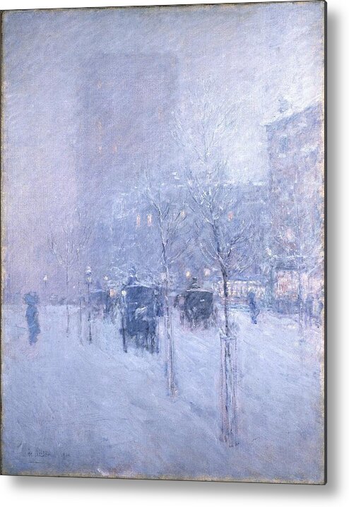 Frederick Childe Hassam (american Metal Print featuring the painting New York Winter by MotionAge Designs