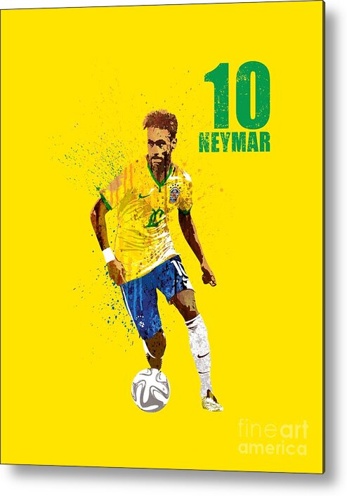 Messi Metal Print featuring the painting Neymar Junior by Art Popop