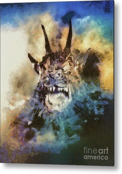 Hollywood Metal Print featuring the painting Night of the Demon, Vintage Horror by Esoterica Art Agency