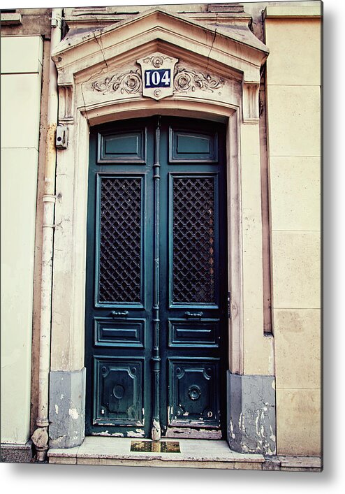 Paris Photography Metal Print featuring the photograph No. 104 - Paris Doors by Melanie Alexandra Price
