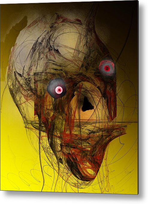 Skull Metal Print featuring the digital art No Mouth by David Lane