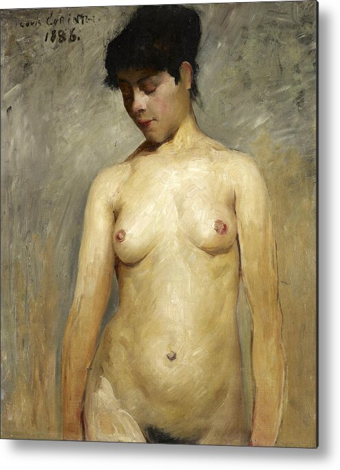 Lovis Corinth Metal Print featuring the painting Nude Girl, A Study by Lovis Corinth