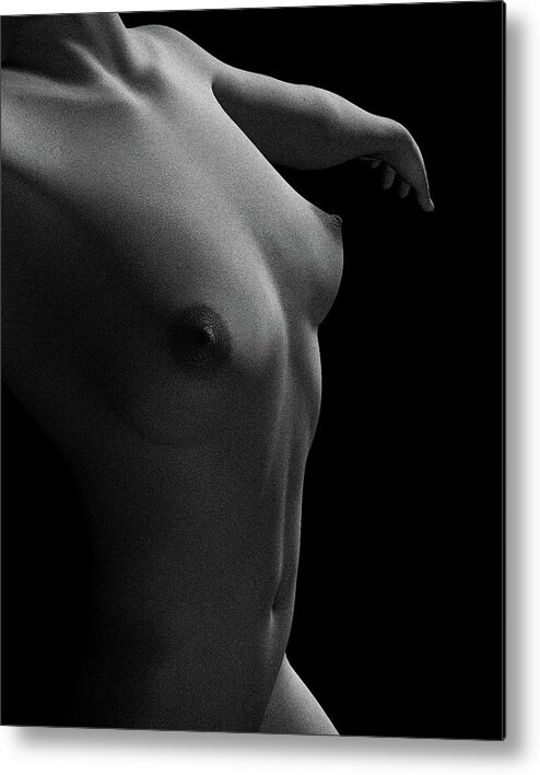 Adult Metal Print featuring the photograph Nude study of Jamie dancing by Jan Keteleer