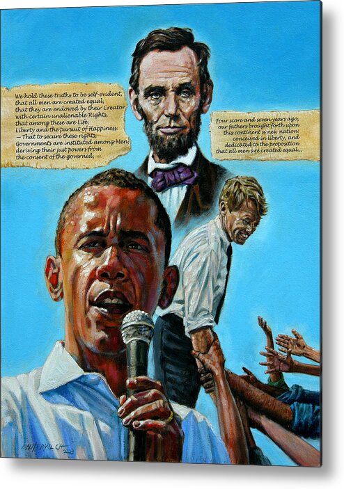 Obama Metal Print featuring the painting Obamas Heritage by John Lautermilch