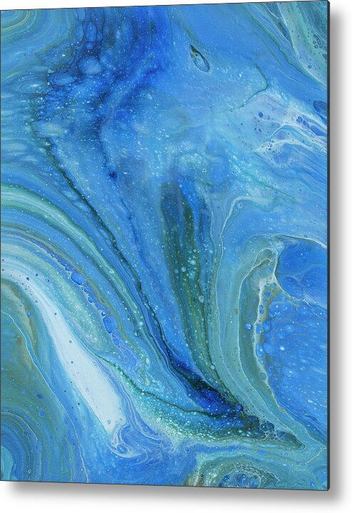 Abstract Metal Print featuring the painting Ocean Motion by Darice Machel McGuire
