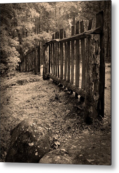 Rustic Metal Print featuring the photograph Old Fence by Larry Bohlin