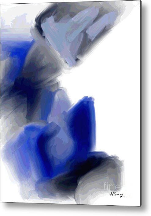 Blue Abstract Art Prints Metal Print featuring the digital art On Edge by D Perry