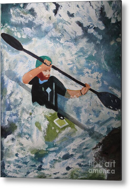 Water Metal Print featuring the painting On the New by Sandy McIntire
