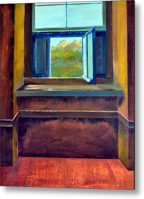 Trompe L'oeil Metal Print featuring the painting Open Window by Michelle Calkins