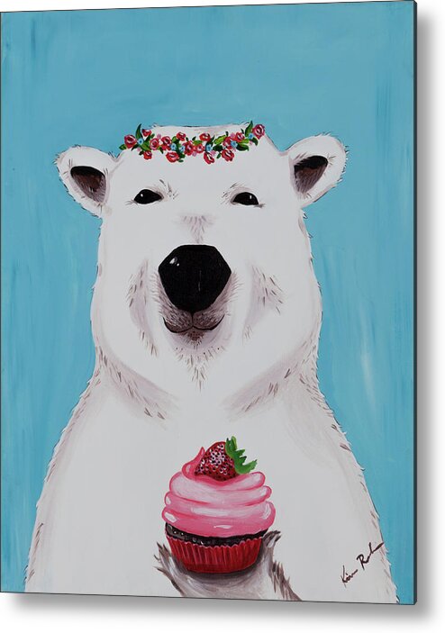 Polar Bear Metal Print featuring the painting Ophelia the Polar Bear by Kimberly Robinson