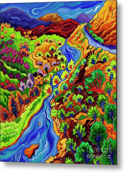 Rio Grande Metal Print featuring the painting Orchard Valley by Cathy Carey