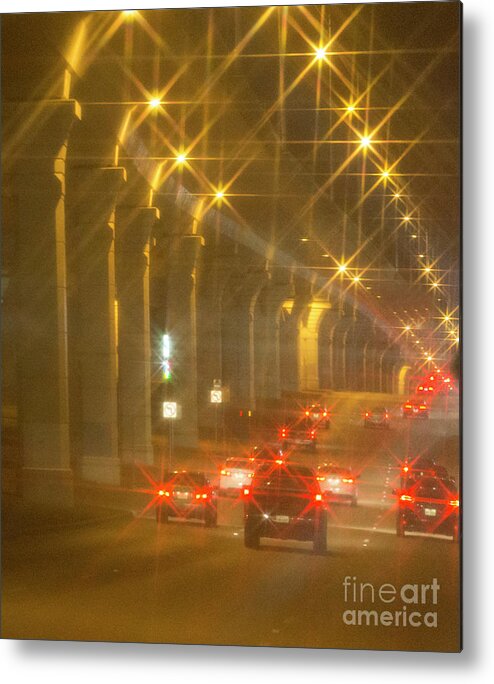  Metal Print featuring the photograph Overpass Traffic by Linda Phelps