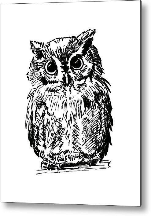 Bird Metal Print featuring the painting Owl by Masha Batkova