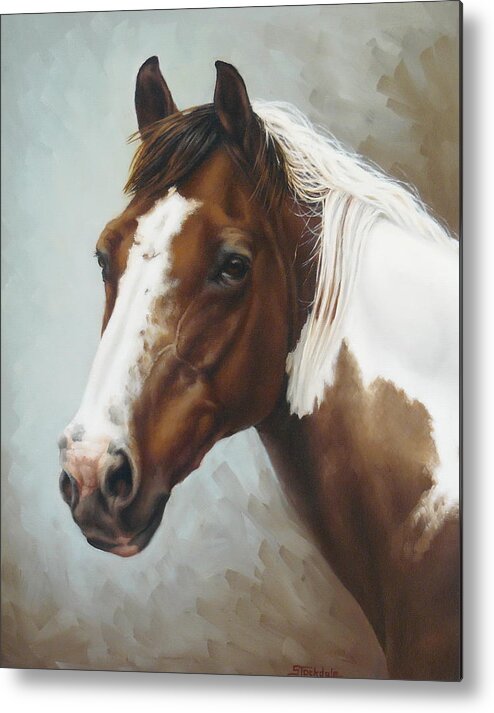Equine Metal Print featuring the painting Paint Portrait by Margaret Stockdale