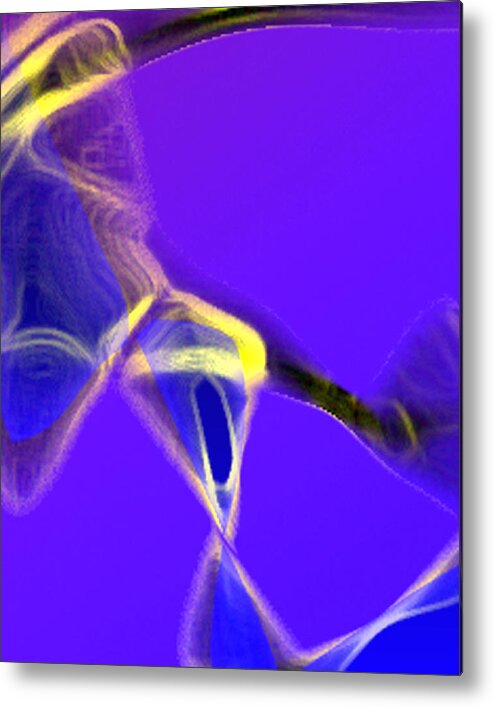Abstract Metal Print featuring the digital art panel two from Movement in Blue by Steve Karol