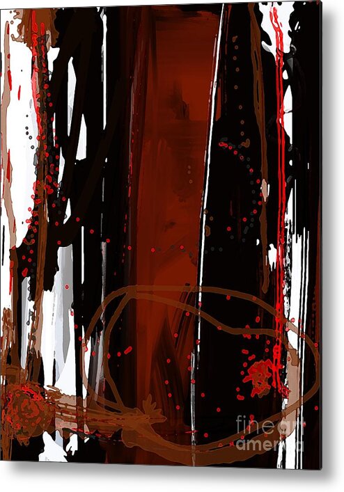 Abstract Painting Digital Art Image Vertical Lines Metal Print featuring the digital art Parallels - Modern Abstract Digital Art by Patricia Awapara