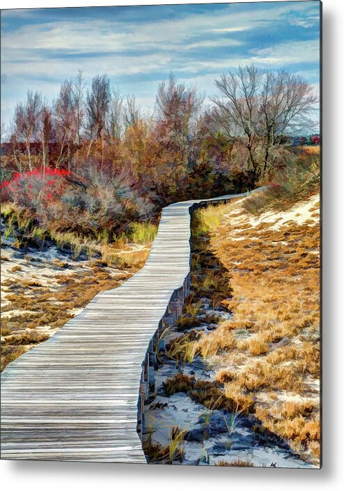 New England Metal Print featuring the photograph Parker River NWR Boardwalk by David Thompsen
