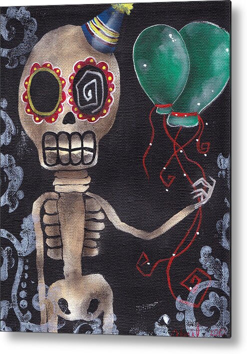 Day Of The Dead Metal Print featuring the painting Party Killer by Abril Andrade