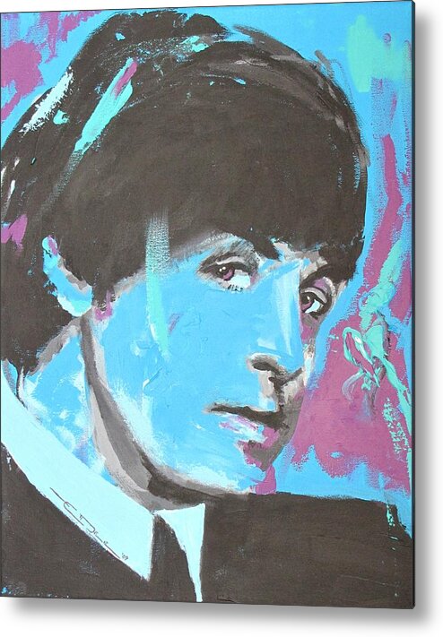 The Beatles Metal Print featuring the painting Paul McCartney Single by Eric Dee