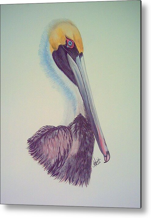 Pelican Metal Print featuring the painting Pelican Prince by Kathern Ware