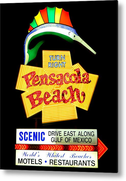 Pensacola Metal Print featuring the photograph Pensacola Beach Turn Right by Larry Beat
