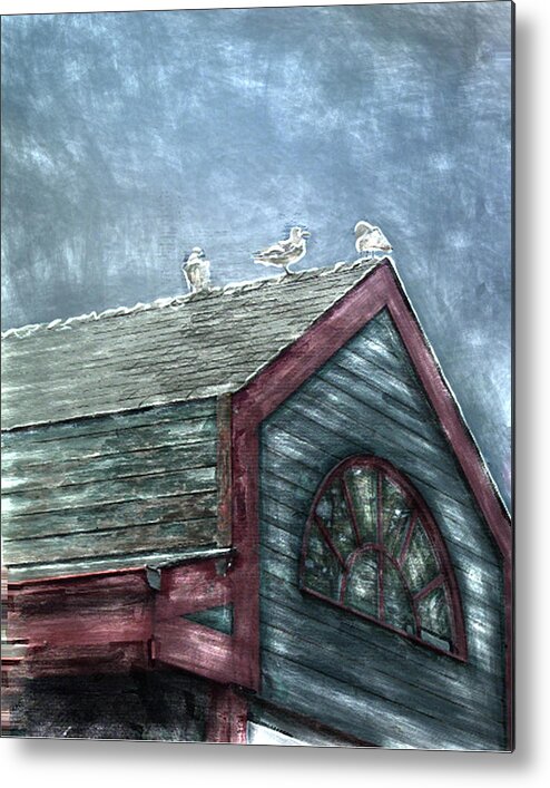 Yesteryear Metal Print featuring the digital art Perched by Leslie Montgomery