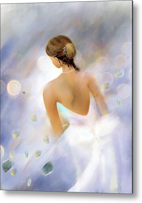 Woman Metal Print featuring the digital art Petals by Sand And Chi