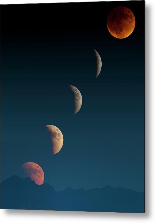 Moon Metal Print featuring the photograph Phases by Jay Beckman