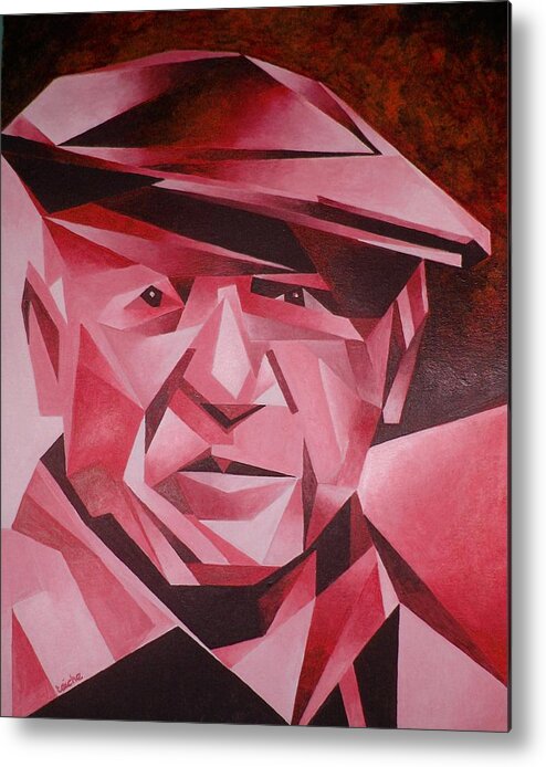 Cubism Metal Print featuring the painting Picasso Portrait The Rose Period by Taiche Acrylic Art