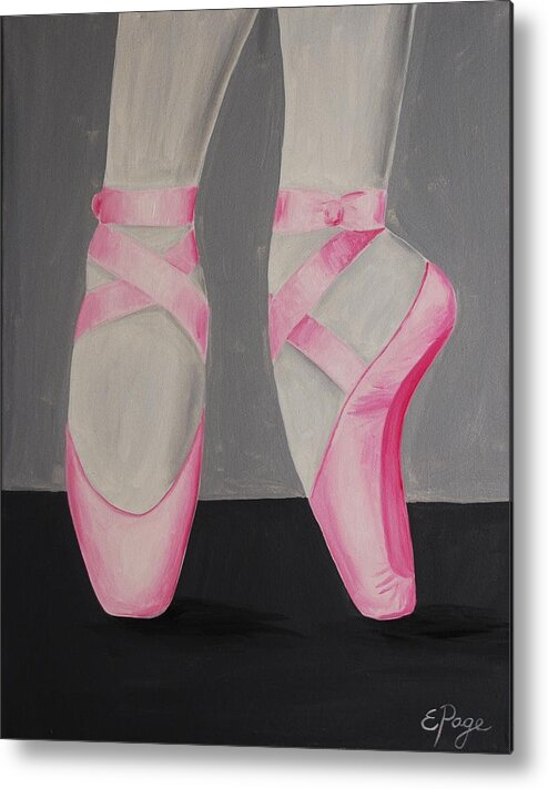 Pointe Shoes Metal Print featuring the painting Pointe Shoes by Emily Page
