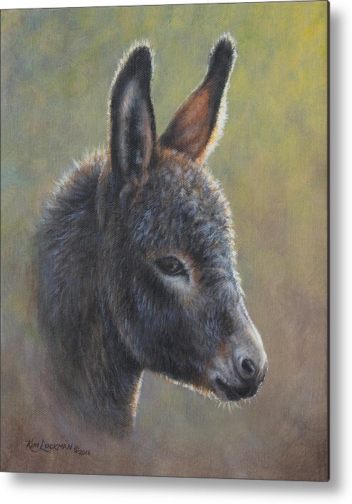 Donkey Metal Print featuring the painting Poncho by Kim Lockman