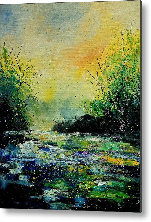 Water Metal Print featuring the painting Pond 459060 by Pol Ledent